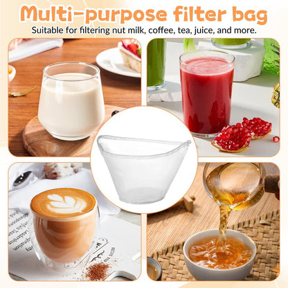 5 PCS Cheese Cloth Bags for Straining Reusable Nylon Fine Mesh Filter Bags Cheesecloth Bag Nut Milk Bag For Nut Milk, Dumpling Fillings, Juice, Cooking and Cheese Making 15 Inch