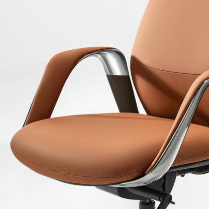 EUREKA ERGONOMIC Serene Executive Office Chair, Premium Nappa Leather High Back Boss Chair with Aluminum Base, Ergonomic Chair with Lumbar Support & Recline, Heavy Duty for Long-Hour Comfort, Brown