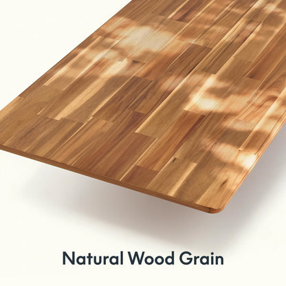 FLEXISPOT Acacia Solid Wood 60"x30" Butcher Block Desktop – Thick Beveled Edge Tabletop for Standing Desk, Office Table, Workbench, DIY Furniture Projects, Natural