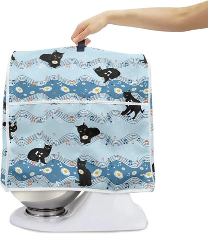 Cat Music Mixer Cover, Kitchen Appliance Covers to Keep Clean & Safe, Dustproof Compatible with 5-8 Qt Bowl-Lift Mixer
