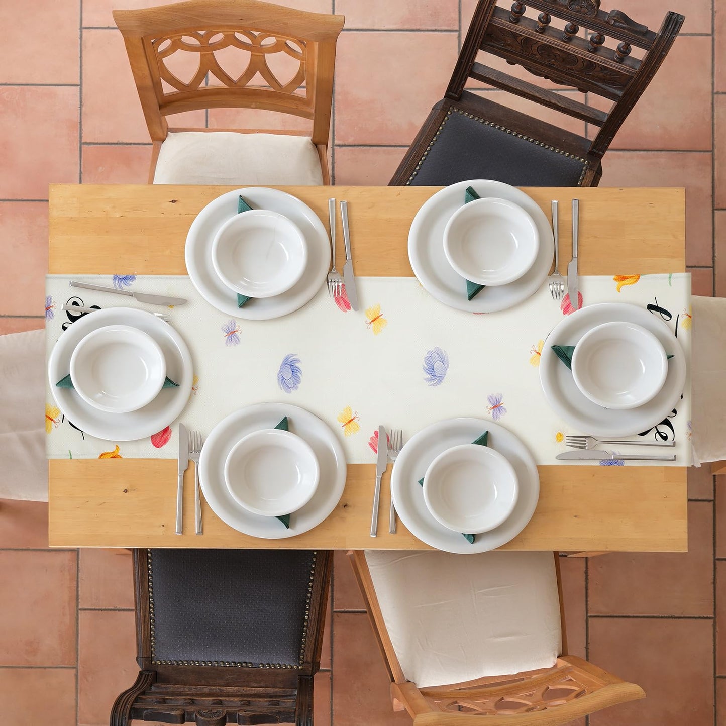 Mindsoft 4 Pcs Hello Winter Christmas Table Runner Seasonal Table Runners 13 x 72 Inch Maple Sunshine Sunflower Decorations Tulip Summer Fall Holiday Kitchen Dining Decoration for Home Party Decor