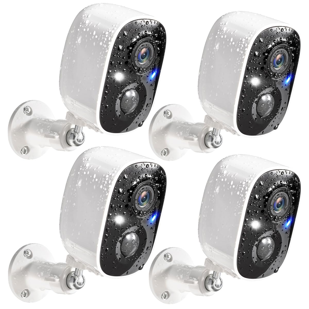 GMK Security Cameras Wireless Outdoor, 2K Color Night Vision AI Motion Detection 2-Way Talk Battery Powered WiFi Home Indoor Camera IP65 Weatherproof Spotlight Siren Alarm Cloud/SD Storage 2-Pack