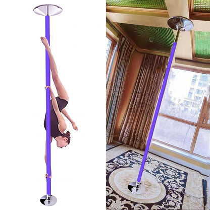 Portable Spinning Dance Pole - Purple Silicone, Adjustable 7.5-9.8 ft Stripper Pole for Home, Professional & Beginner Use, Perfect for Parties & Clubs, Complete Kit