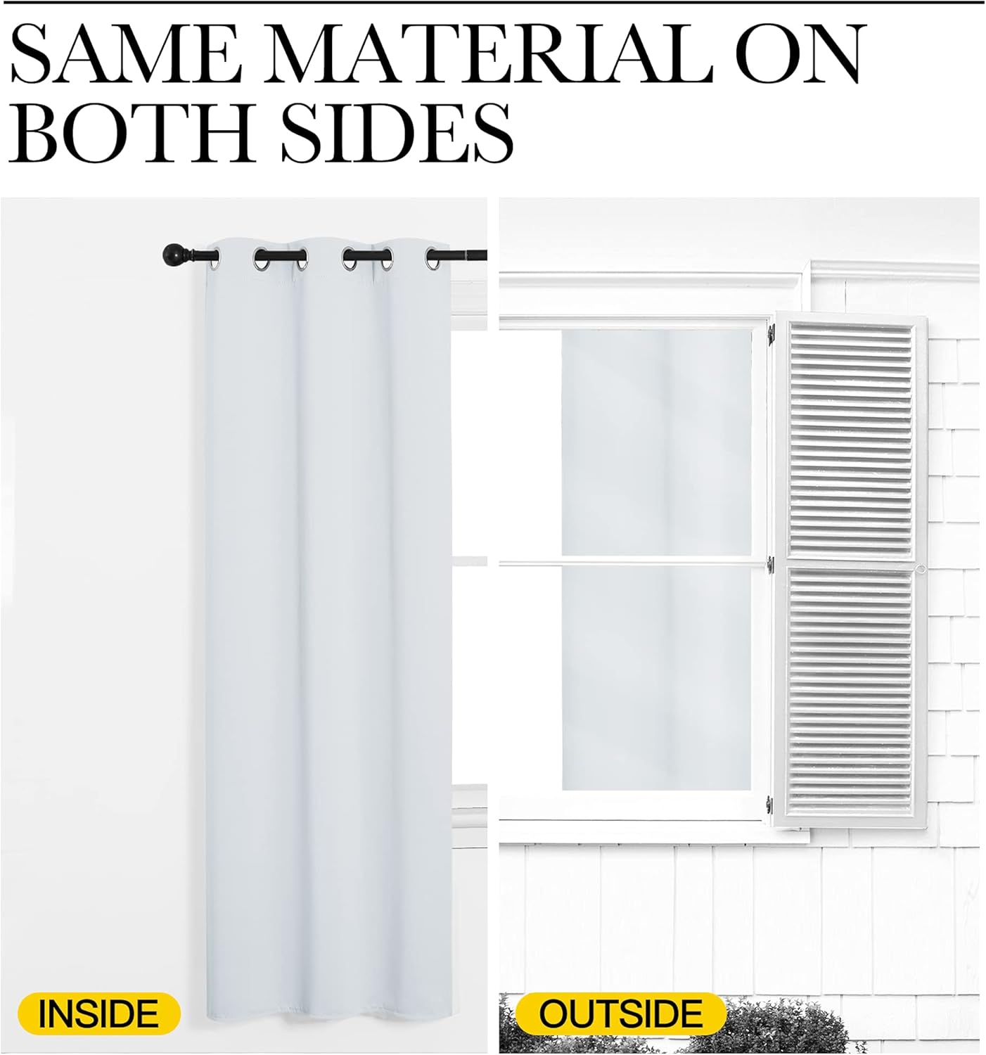 NICETOWN Blackout Curtain Panels - Thermal Insulated Grommet Top Drapes | Greyish White, 34" x 36" (2 Panels)