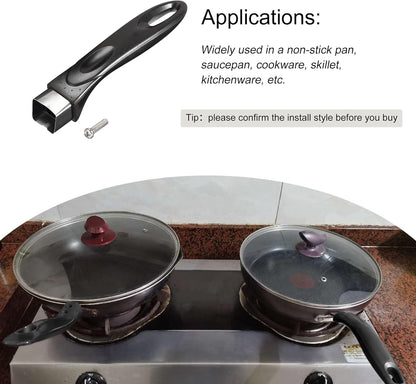 MECCANIXITY Pan Replacement Handle Black 178mm/7inch with Screw for Nonstick Saucepan Cookware