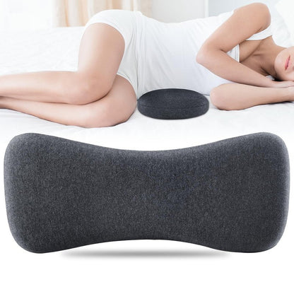 Hapiclody Lumbar Support Pillow for Sleeping Memory Foam Lumbar Pillow for Lower Back Pain Relief Back Support Pillow for Side,Back and Stomach Sleepers-Bed Wedge Bolster Pillow Bed Rest Pillow(Gray)