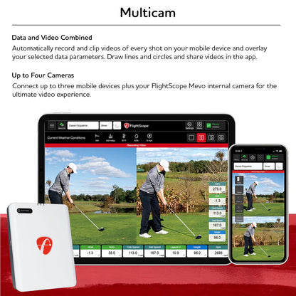 FlightScope Mevo Gen2 Portable Golf Launch Monitor and Simulator | 18 Swing Data Parameters, 8 E6 Simulation Courses, GPS Overview and Shot Tracer | Indoor and Outdoor, Signature Series Gift Bundle