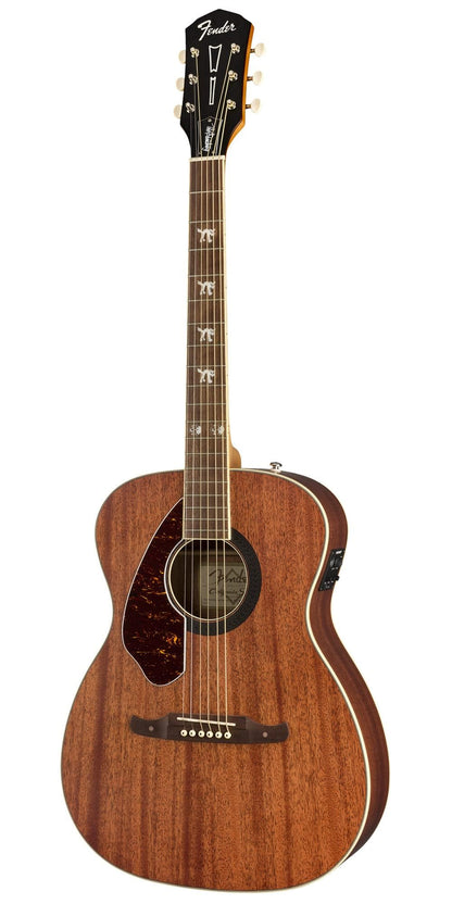 Fender Tim Armstrong Hellcat Concert Acoustic-Electric Guitar - Left-Handed Natural Bundle with Strings, Strap, Picks, and Austin Bazaar Instructional DVD