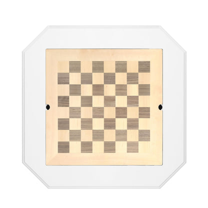ComeWay Chess Table, Reversible Chess Checker Game Table with 2 Drawers for Family Entertainment Room, 3-in-1 Square Game Tray for Chess Checker Backgammon, White