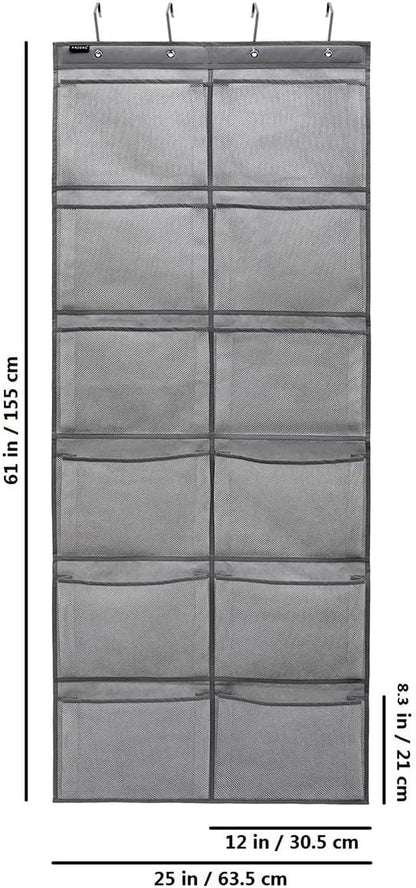 Extra Large Mesh Pockets Shoe Organizer | Hanging Shoe Rack for Bedroom, Bathroom Shoe Storage (12 Large Pockets)