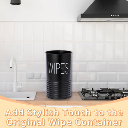 Kokone Wipes Dispenser Farmhouse Wipes Container with Matte Finish Compatible for Clorox Lysol Sturdy Galvanized Iron Wipes Holder for Kitchen,Bathroom,Office,School Table Countertop,Black