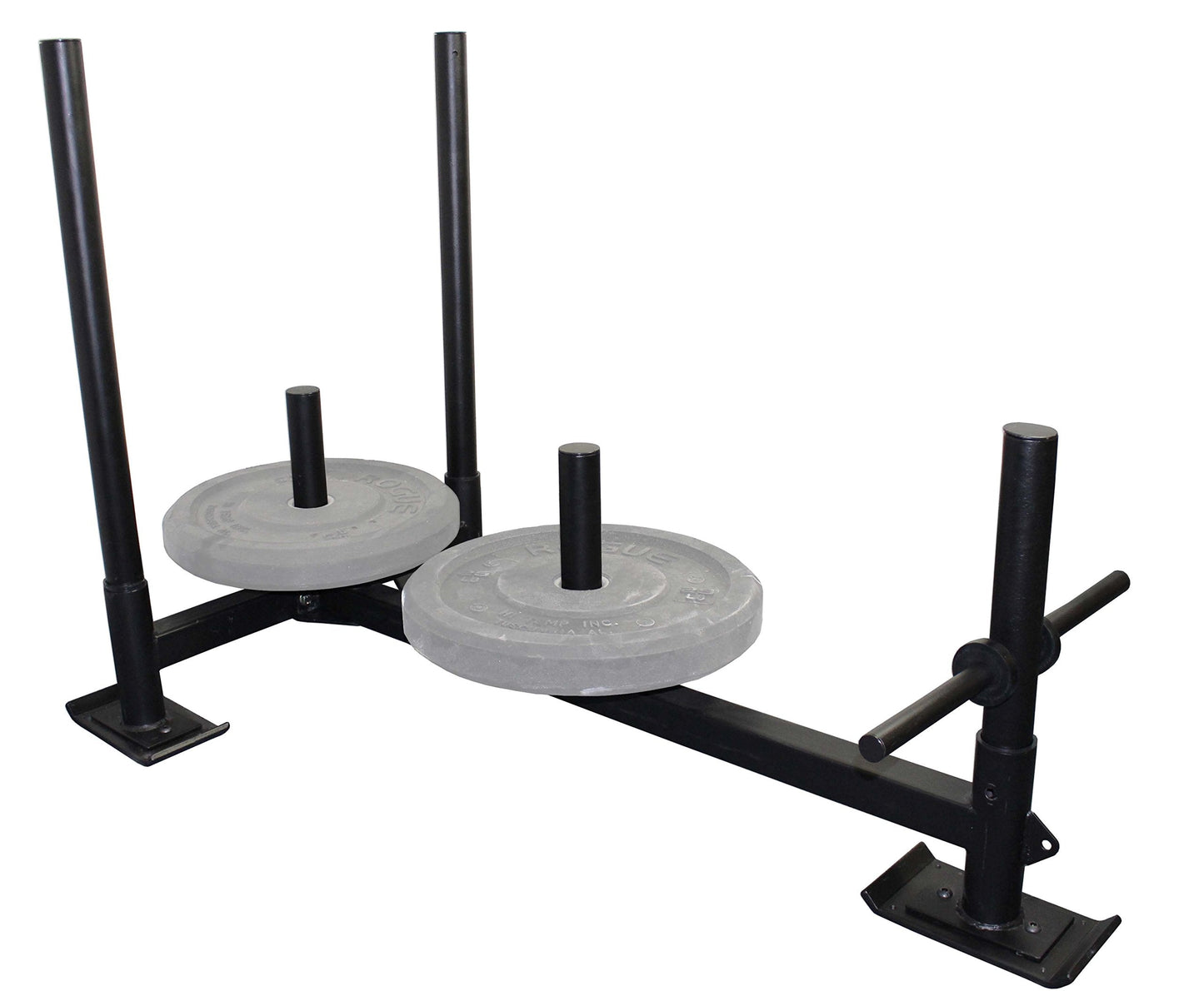 Titan Fitness High-Low Push Pull Drag Sled for Speed Training and Agility, 600 LB Capacity, Use on Grass, Turf, Concrete or Asphalt, Fits Olympic Weight Plates (Sled with (3) UHMW Plastic Ski Liners)