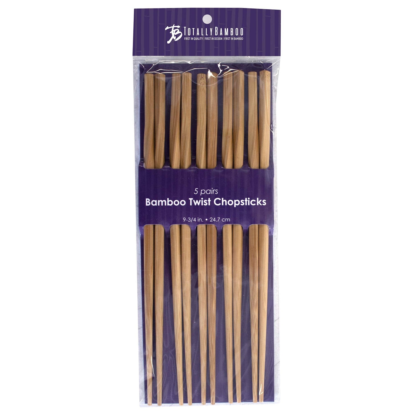 Totally Bamboo Twist Reusable Bamboo Chopsticks, Set of 5 Pairs