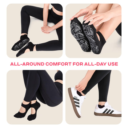CoolMate Pilates Socks with Grips for Women, Yoga Socks, Crew Non Slip Women for Workout, Barre, Pilates Gifts
