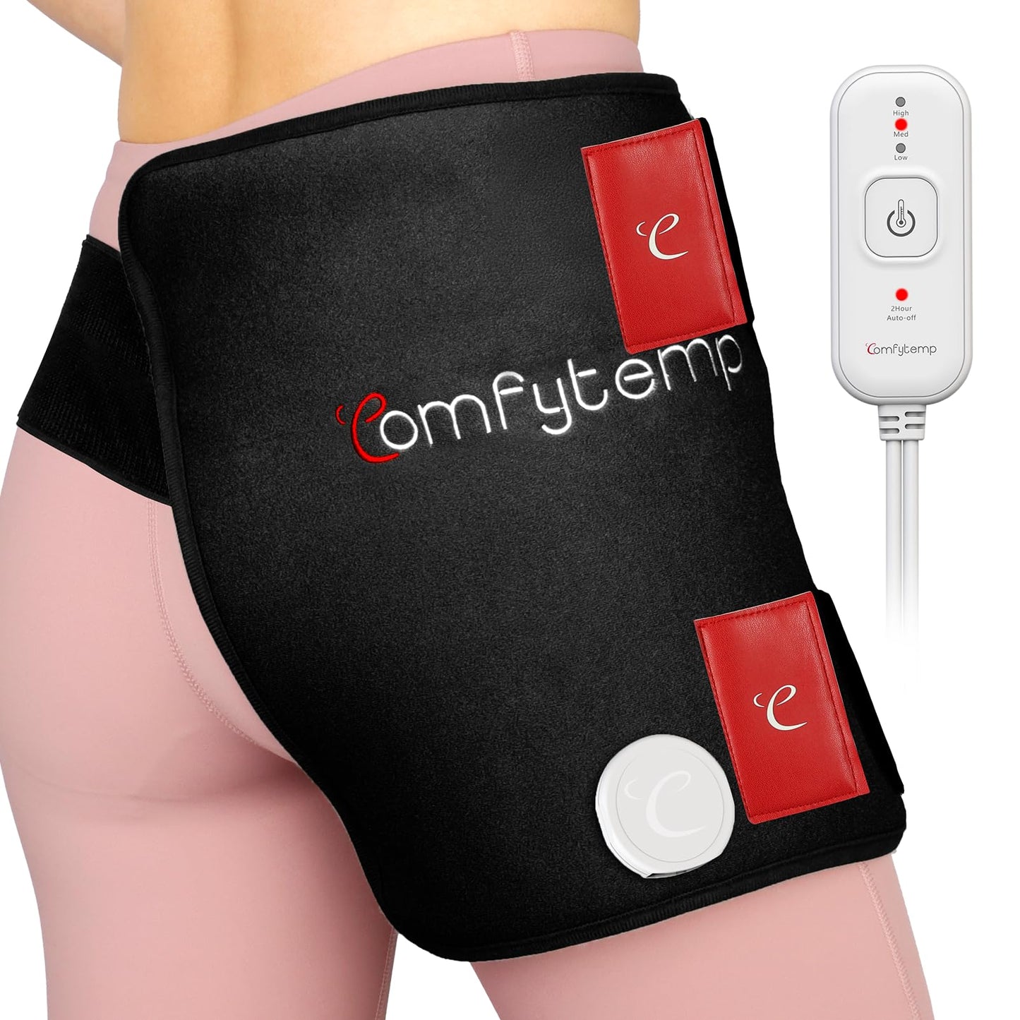 Comfytemp Hip Heating Pad for Hip Sciatica Pain Relief Brace, Birthday Christmas Gift for Mom Women Wife Men Dad, FSA Eligible Lower Back Thigh Buttock Electric HSA Heat Pad Hot Physical Therapy(L/XL)