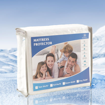 BedTreat Waterproof Mattress Protector Full Size Bed Cooling Mattress Cover, Breathable Noiseless Washable Bed Pad
