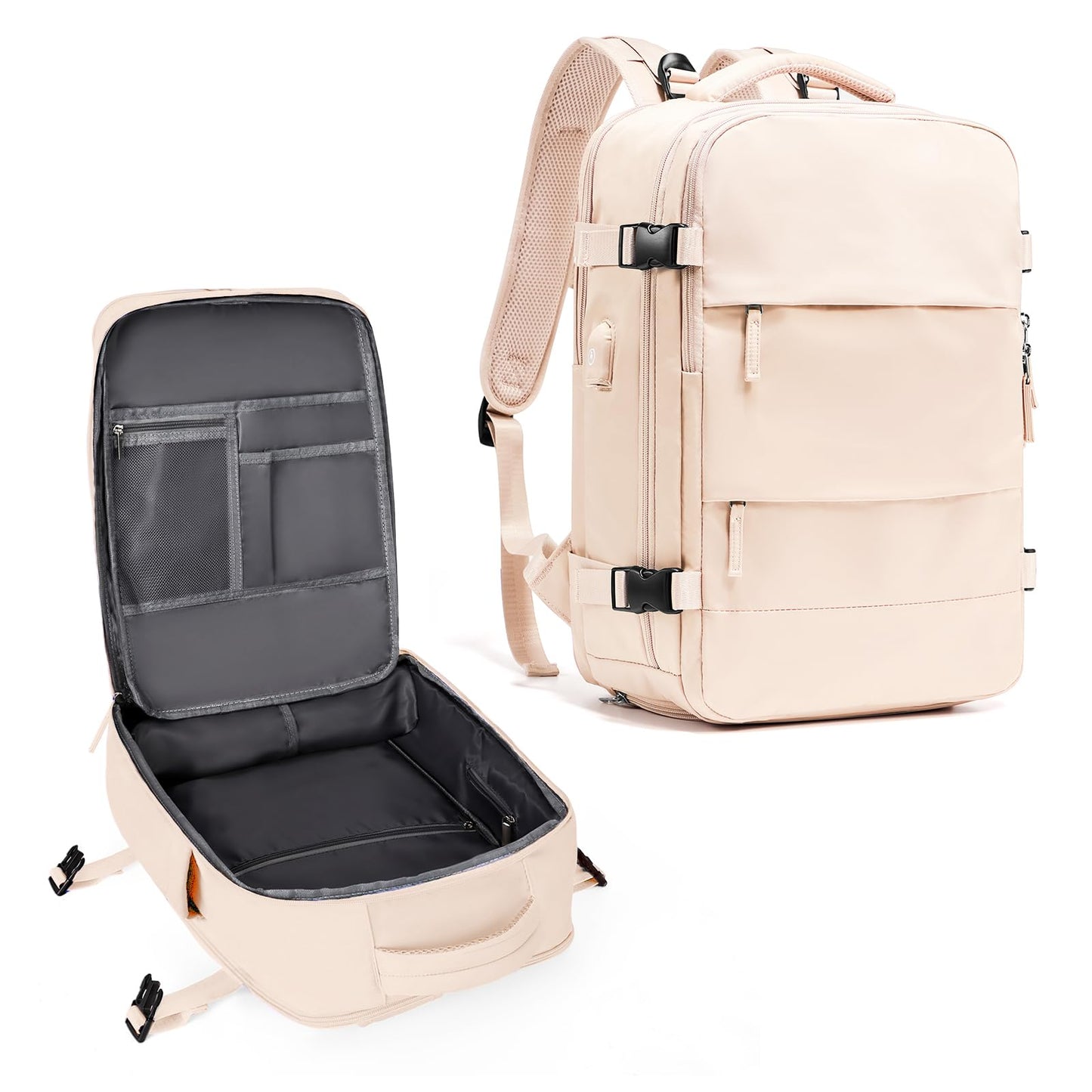 coowoz Travel Backpack Carry On for Women Man Gym Backpacks with Laptop Compartment Mochila de Viaje Teacher Personal Item Backpack Airplane Accessories Must Haves Grey Small