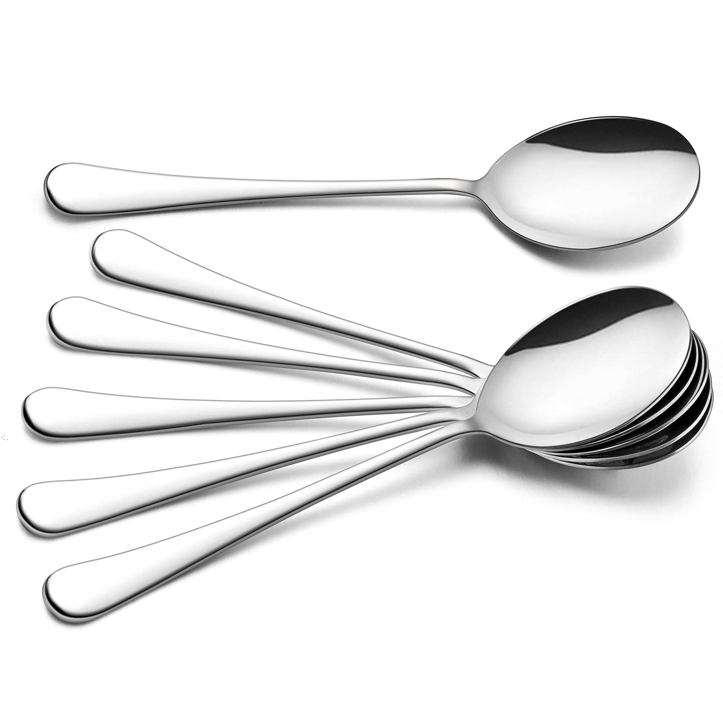 HaWare Serving Spoons X 6, 9.8 inches Large Size Stainless Steel Spoon Service for Home, Elegant Design for Kitchen/Buffet/Party, Mirror Polished and Dishwasher Safe(6 Pack)