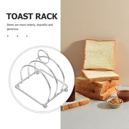 Cabilock Stainless Steel Toast Rack Vertical Bread Loaf Slices Holder Stand Table Serving Metal Slice Bread Rack Desktop Toast Stand Kitchen Gadget