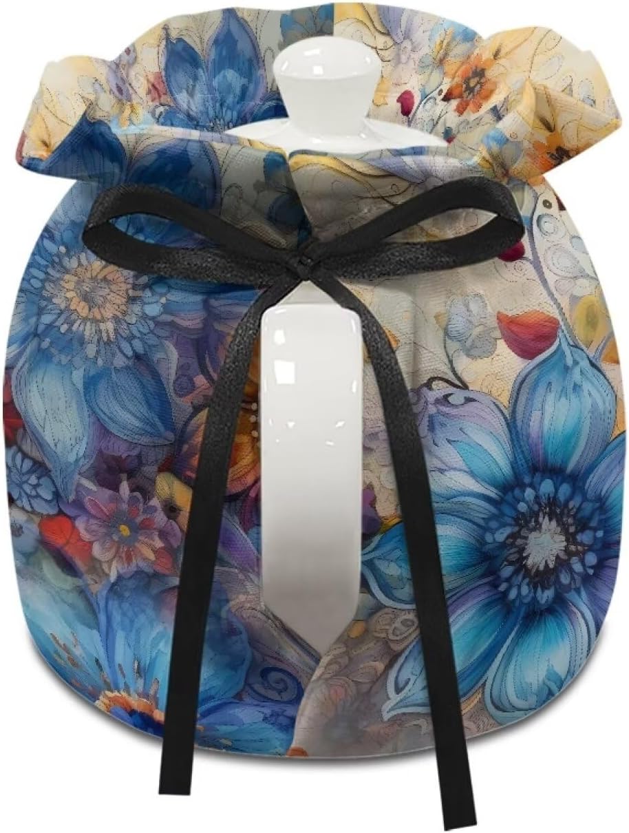 Hippie Floral Tea Pots Cosy Cotton Kettle Dust Cover, Insulated Breakfast Pot Cover for Kitchen Tea Cozies