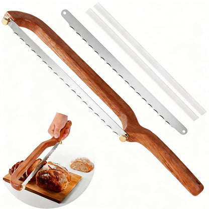 Uprichya Bread Knife for Homemade Bread Sourdough, Serrated Bread Slicer & Bread Bow Knife with Ergonomic Grip for Easy, Clean & Even Slicing
