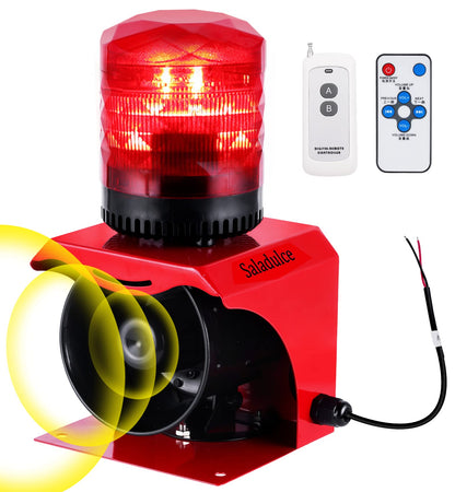 Industrial Strobe Alarm Outdoor Alarm Siren and Strobe SF512 Emergency Warning Light Alarm 120dB with Remotes (AC110V) (AC 110V Without Plug)
