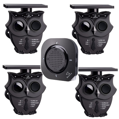 1/2 Mile Long Range Solar Wireless Driveway Alarm System IP65 Weatherproof Outdoor Motion Detectors&Sensor 120dB Siren Sound Light Security Alert System Monitor&Protect Outdoor/Indoor Property(1R4S)