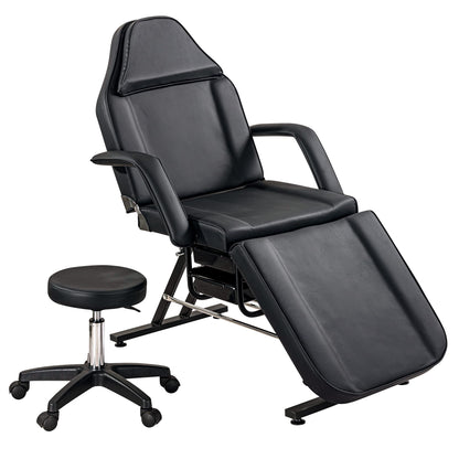Tattoo Chair Adjustable Folding Salon Bed with Hydraulic Stool Massage Bed for Professional Massage Beauty Spa Black,Bed Table Adjustable Beauty Barber Spa Beauty Equipment 72.8" L x24.4 W x 27.6" H