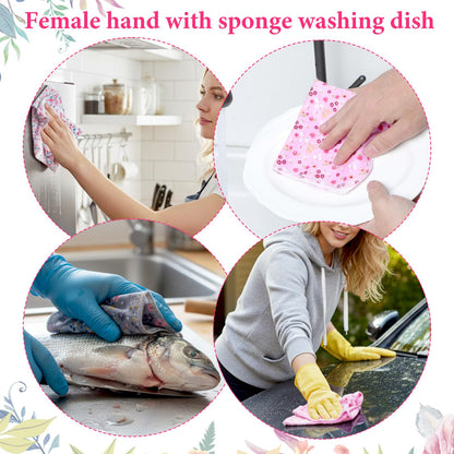 36pcs Reusable Paper Towels Rolls Kitchen Towels Bulk Washable Paperless Cloth Cotton Hand Napkins Reusable Napkins Flowers Cleaning Cloths Cotton Cloth for Kitchen Bathroom Christmas