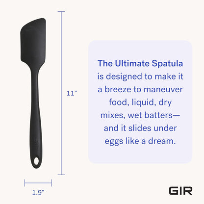 GIR: Get It Right Silicone Cooking Spatula - 11 In Black, Heat Resistant to 425°F