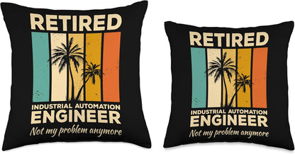 Retired Industrial Automation Engineer Not My Problem Throw Pillow, 16x16, Multicolor