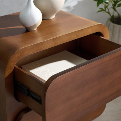 SAFAVIEH Couture Collection - Herald Brown 2-Drawer Wood Nightstand, Modern Bedroom Storage, Fully Assembled (SFV5546A)