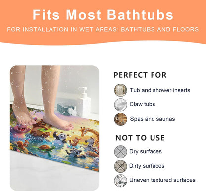 40"x16" XIYUNTE Upgrade Baby Bath Mat Non Slip - Extra Long Kids Bath Mat for Tub Non Slip Bathtub Mat Eco-Friendly