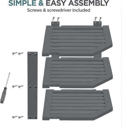 Bambuesi Plate Organizer for Cabinet, Bamboo Kitchen and Bathroom Organization for Space Saving
