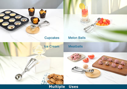 Solula Professional 18/8 Stainless Steel Medium Cookie Scoop, Size 40