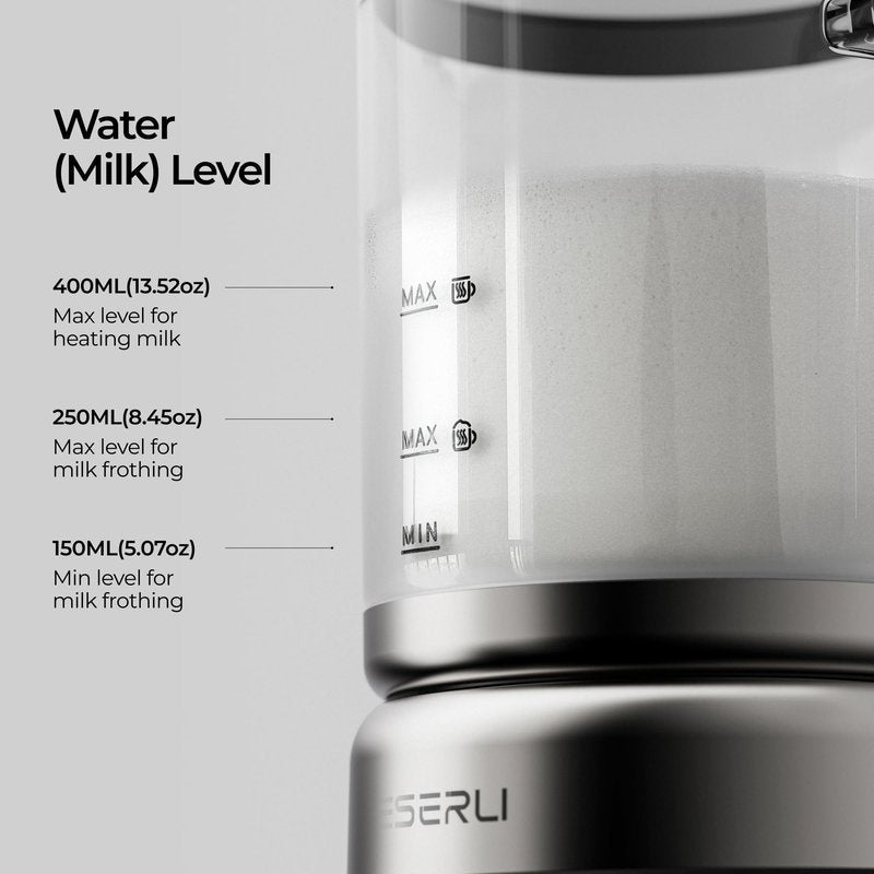YESERLI 5-in-1 Split Glasscup Electric Milk Frother, 14oz One-Touch Foam Maker & Steamer for Latte/Cappuccino/Hot Chocolate, 600W Automatic Milk Warmer & Cold Froth, Dishwasher-Safe Glasscup BPA Free