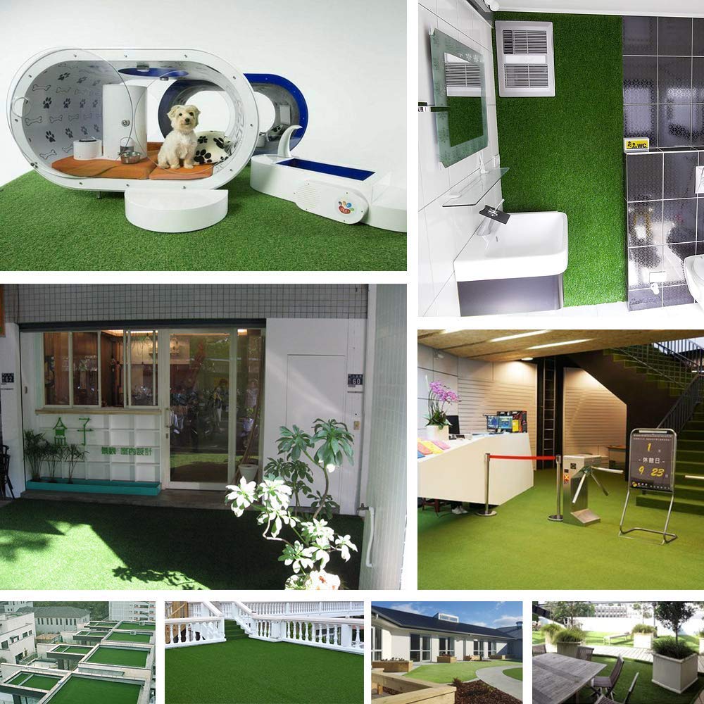 GL Artificial Grass Mats Lawn Carpet Customized Sizes, Synthetic Rug Indoor Outdoor Landscape, Fake Faux Turf for Decor 9FTX17FT(153 Square FT)