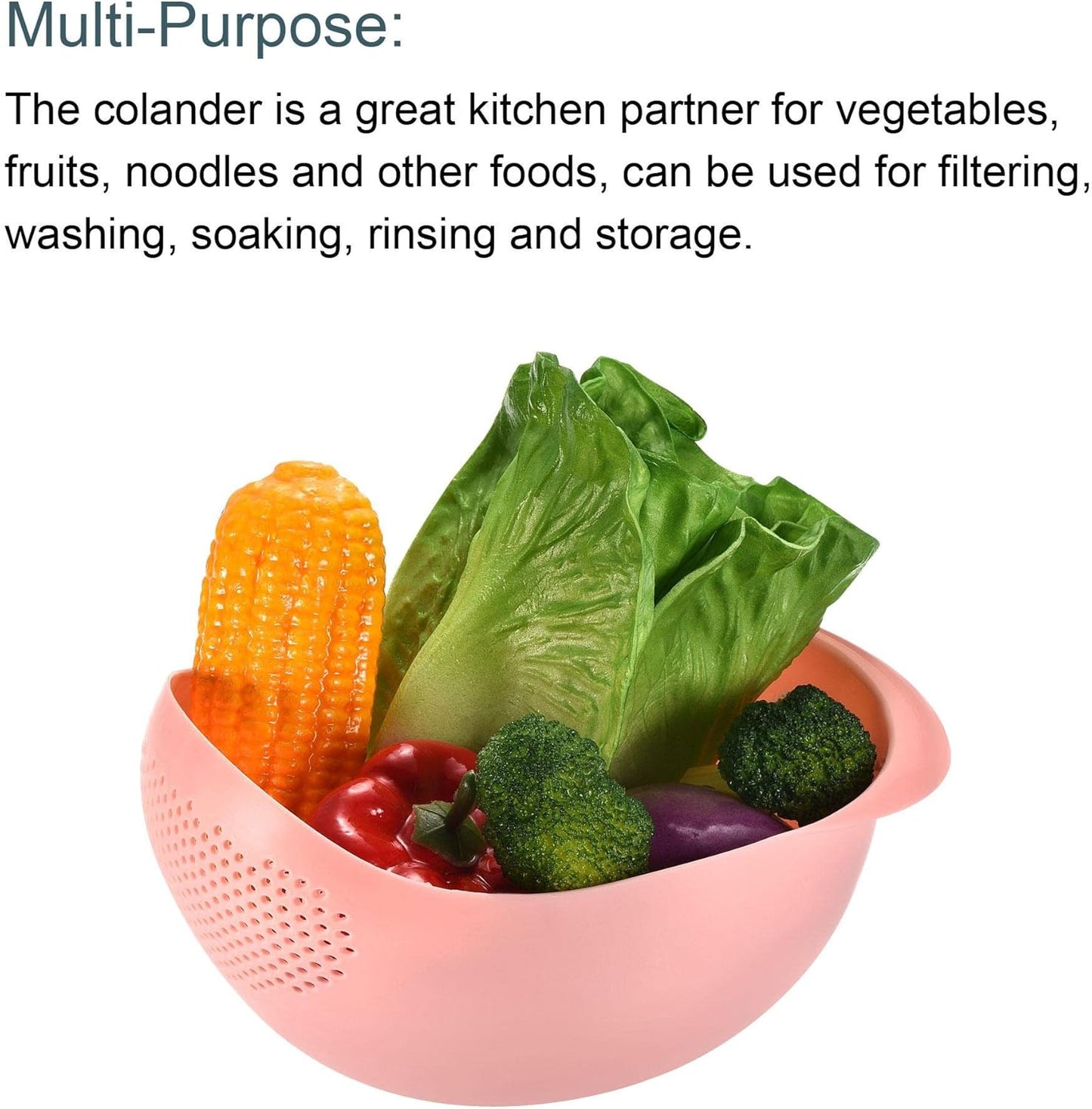 uxcell 2pcs Rice Washing Filter Strainer Basket, Pink, for Home Kitchen Cleaning Tools