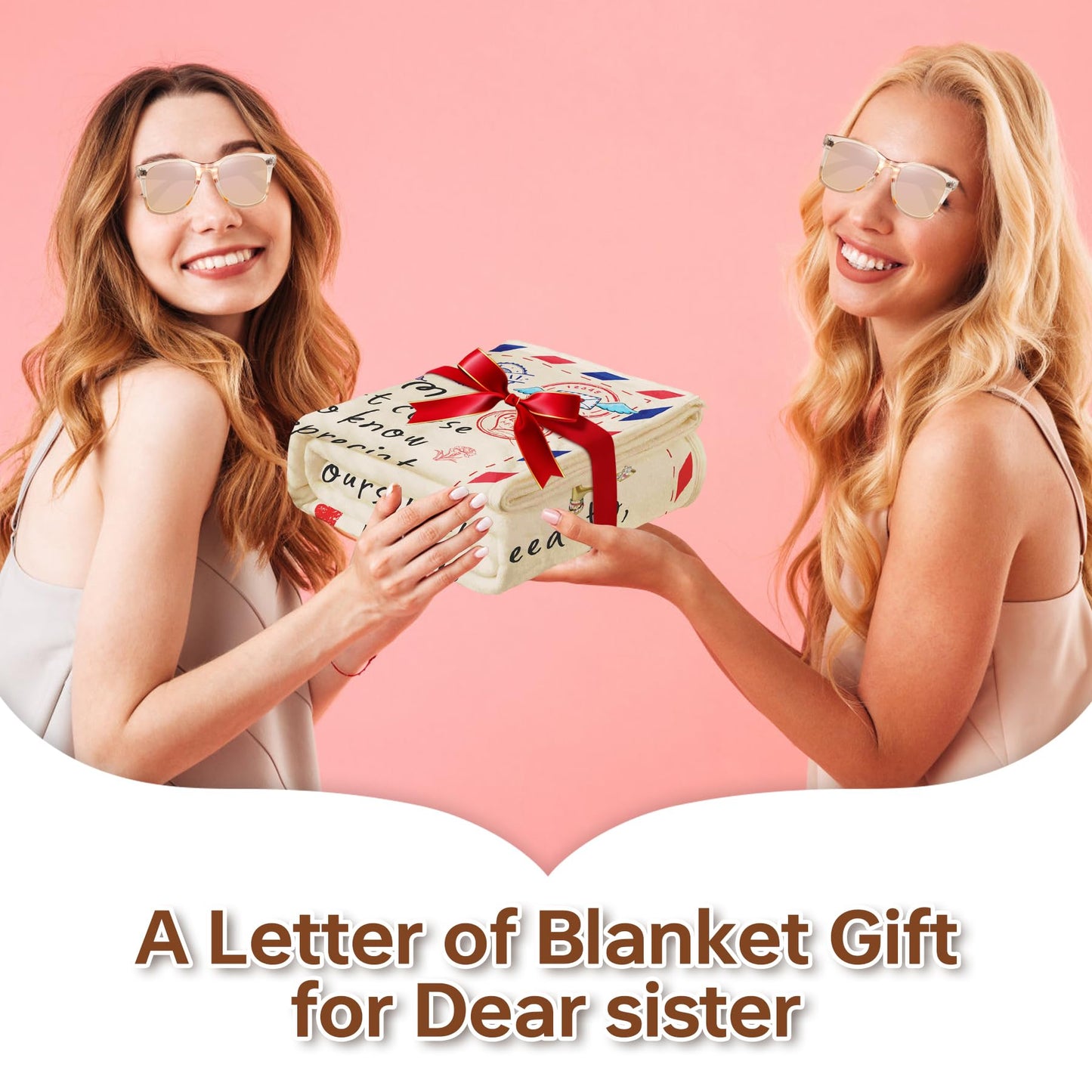 Sister Gifts Throw Blanket for Sisters Mother's Day,Sister Birthday Gifts,Super Soft Flannel Love Present A Letter Blankets with Butterfly 52"x60" for Christmas,Valentines Day,Bed,Couch