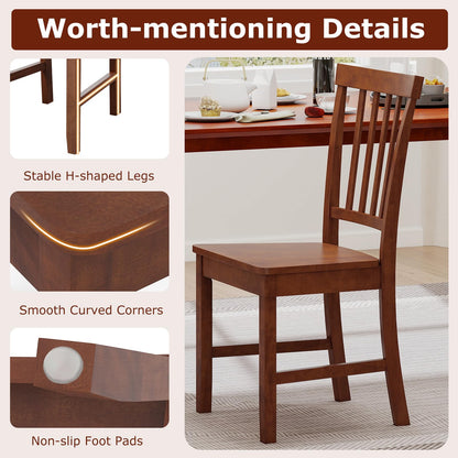 ERGOMASTER Dining Chairs Set of 4 Walnut Wood Chairs with Back for Restaurant Dining Room
