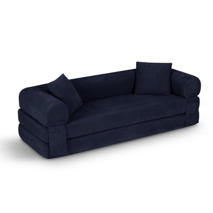 4-in-1 Folding Loveseat Convertible Sleeper Sofa Bed, 80" Oversized Corduroy Upholstered Cloud Love Seat DIY Combination Modular Sofa,Folding Mattress Couch for Living Room Bedroom