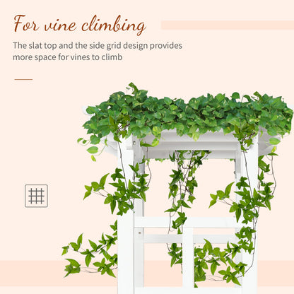 85" Wooden Garden Arbor for Wedding & Ceremony, Outdoor Garden Arch Trellis for Climbing Vines – White