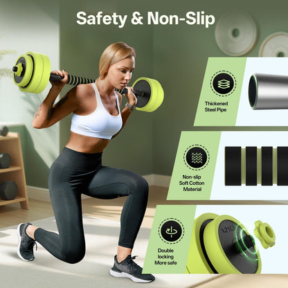 PASYOU Adjustable Dumbbells Sets, 4 in 1 Free Weight Set with Connector, Workout Weights Dumbbells Set Used as Barbell Kettlebell Push up Stand Ab Roller for Workout Gym Home Fitness