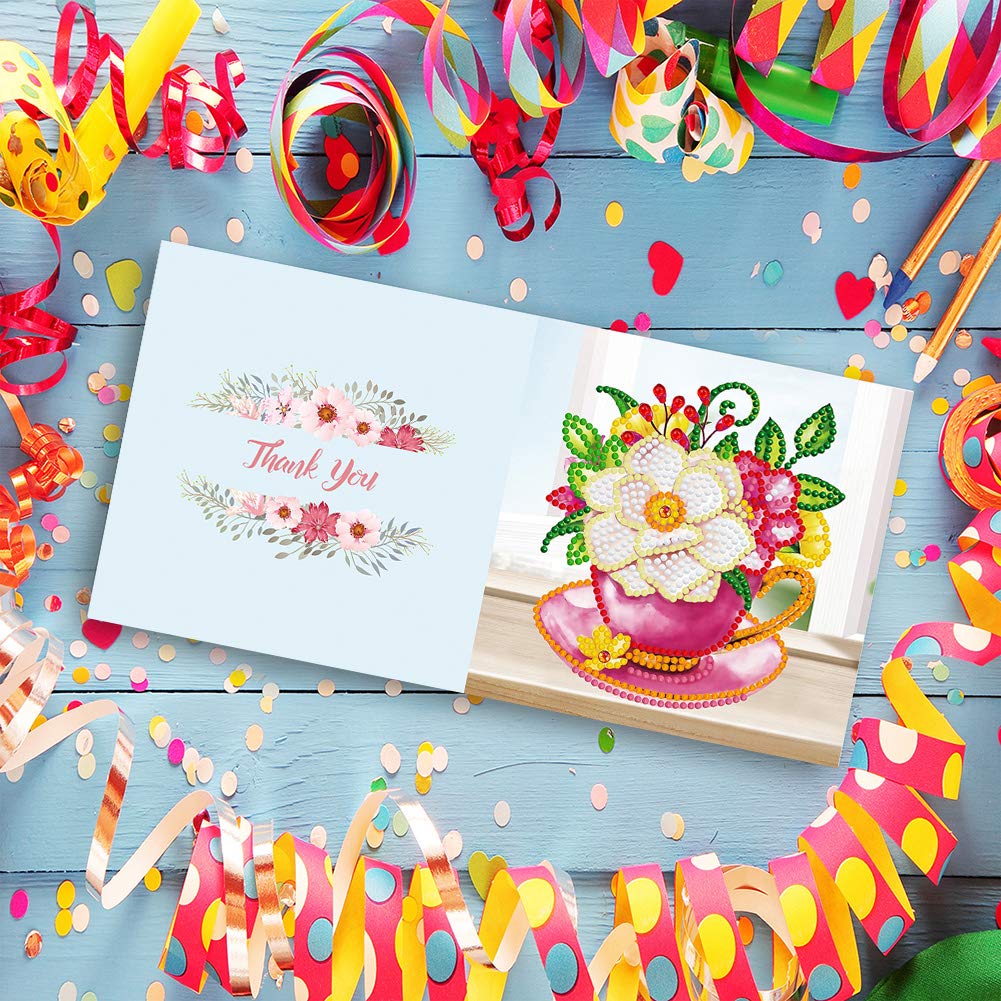 ycyingcheng 5D Diamond Painting Greeting Cards, 12 PCS DIY Rhinestone Art Greeting Card for Holidays Festival Craft Your Girlfriend Birthday Christmas Cards Handmade Gift(GC C001)