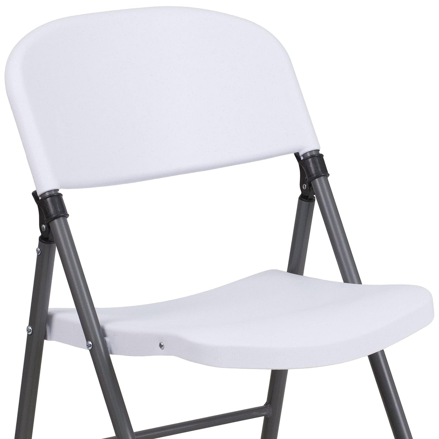 Flash Furniture Mirra Plastic Folding Chairs for Parties and Weddings, Lightweight Commercial Event Seats with 330-lb. Static Weight Capacity, Set of 6, White