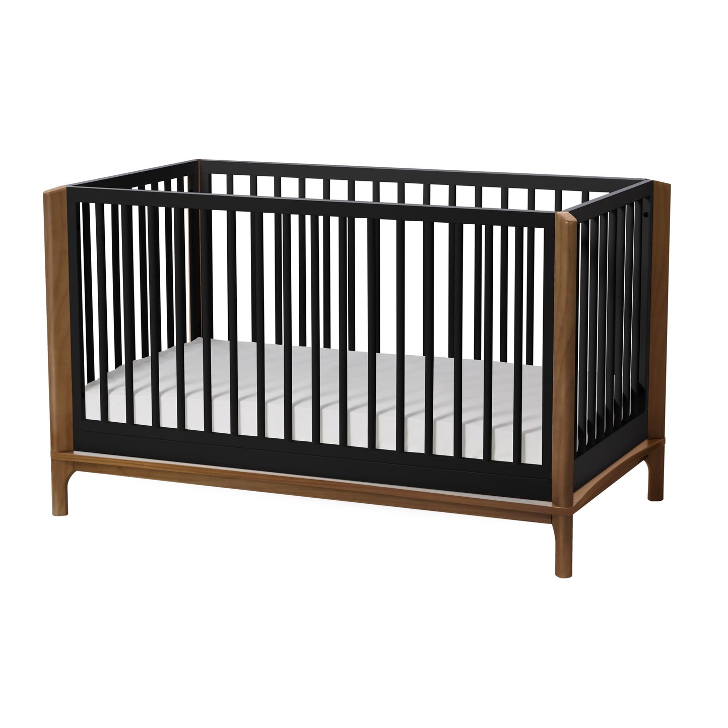 Little Seeds Laurel 4-in-1 Convertible Crib, Black/Chestnut