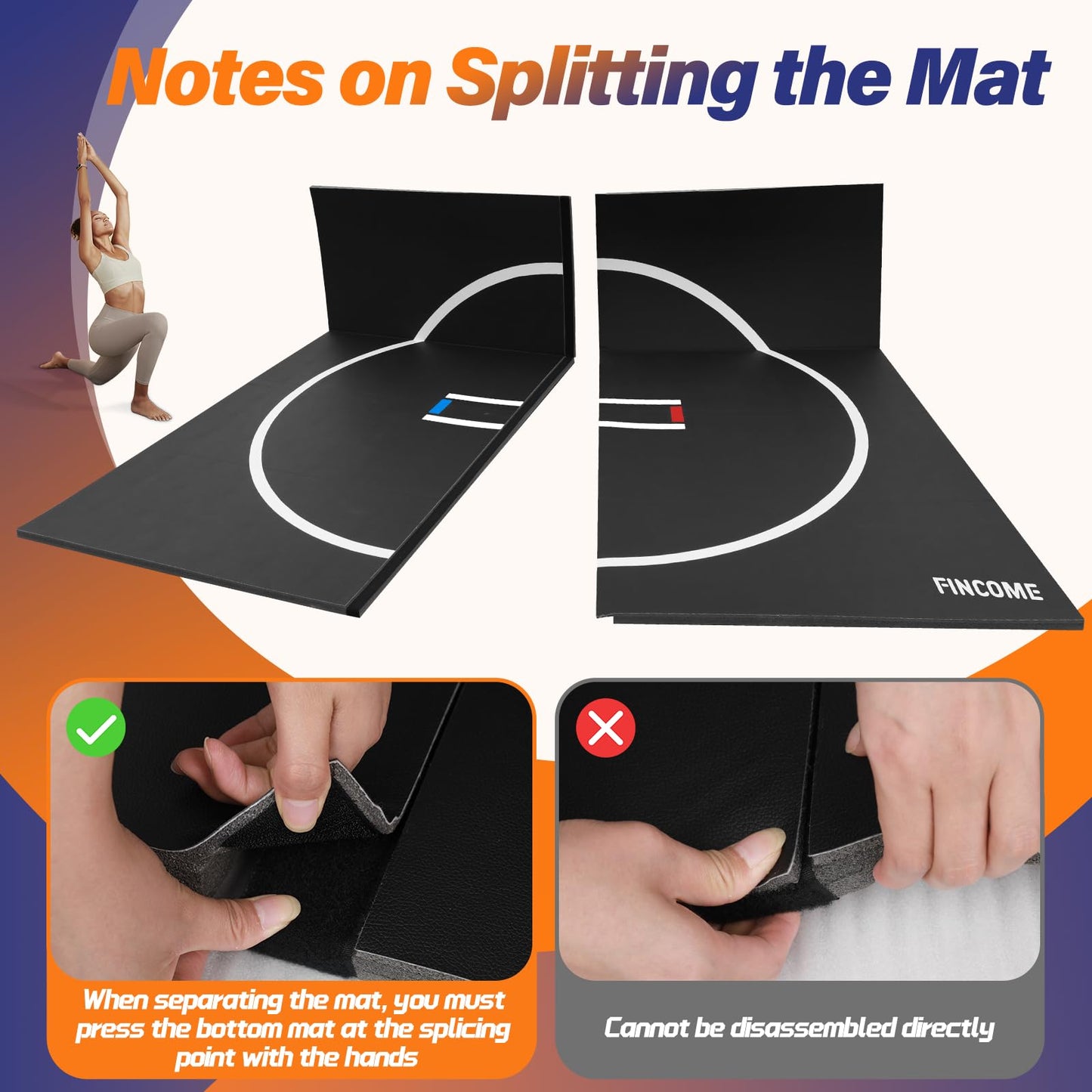 Wrestling Mat for Home Black Jiu Jitsu Wrestling Mats Durable Judo Mats for BJJ MMA Training Roll-Up Design Wrestling Mat for Grappling Martial Art Boxing Judo 10' x 6.5'