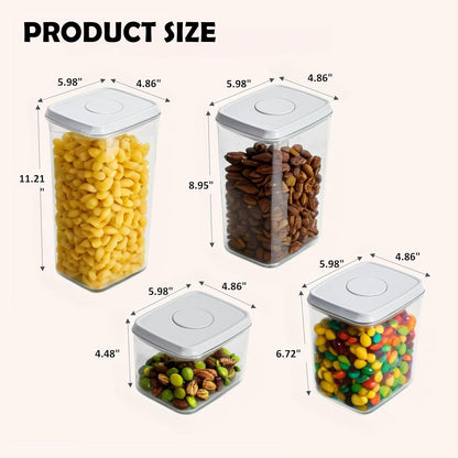 EE Airtight Food Storage Containers Set, Stackable BPA-Free for Kitchen Pantry Organization, Ideal for Cereal, Snacks,