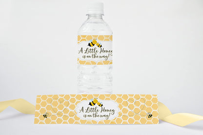 25 Your Main Event Prints Mom to Bee Baby Shower Bottle Wraps - Yellow Neutral Water Bottle Labels - Perfect Decoration