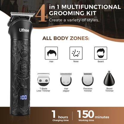 Ufree Foil Shavers Electric Razor for Men, Beard Trimmer Grooming Shaving Kit, Hair Trimmer, Cordless Head Shavers for Bald Men Barber Clippers, Birthday Gifts for Him